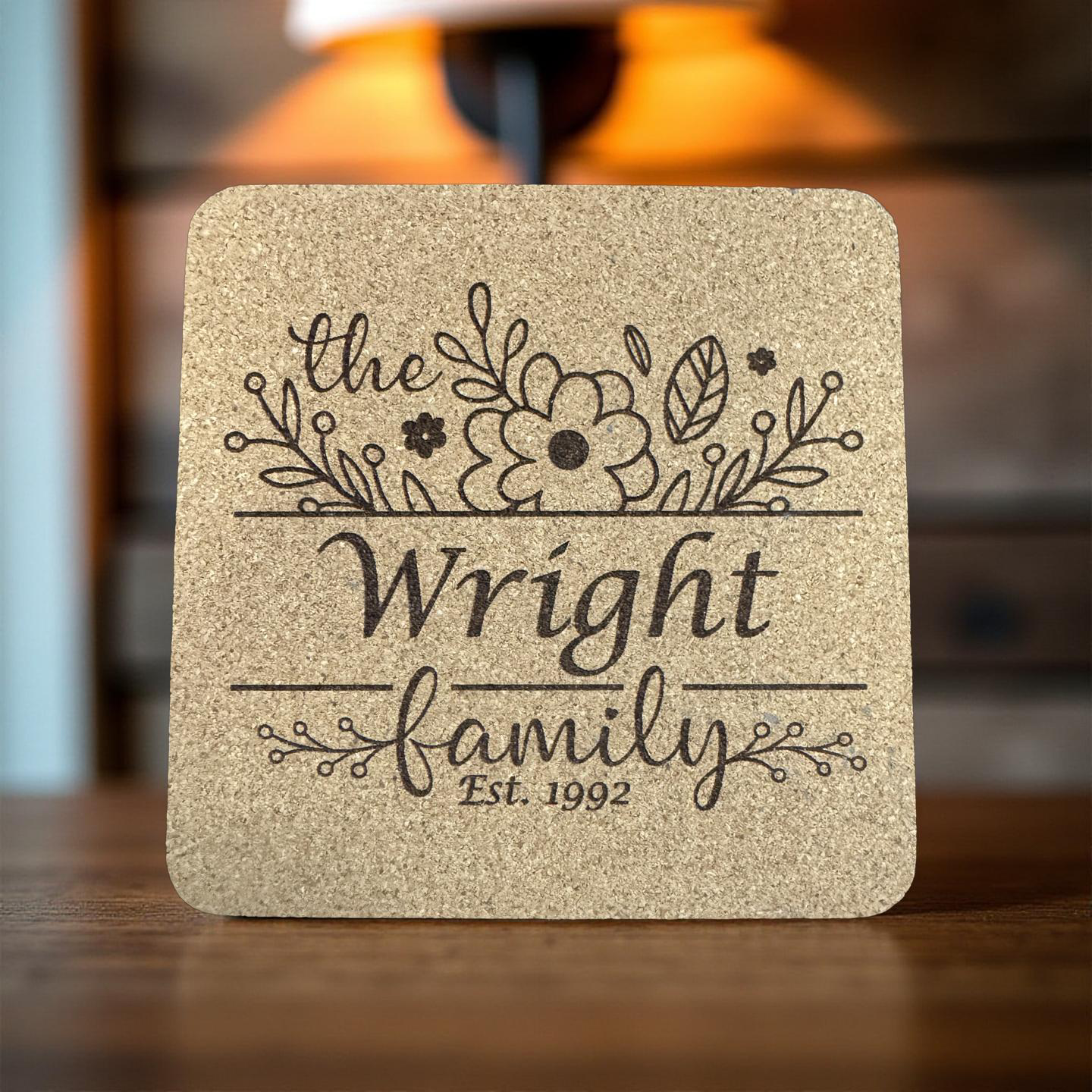 Family Name Cork Coasters