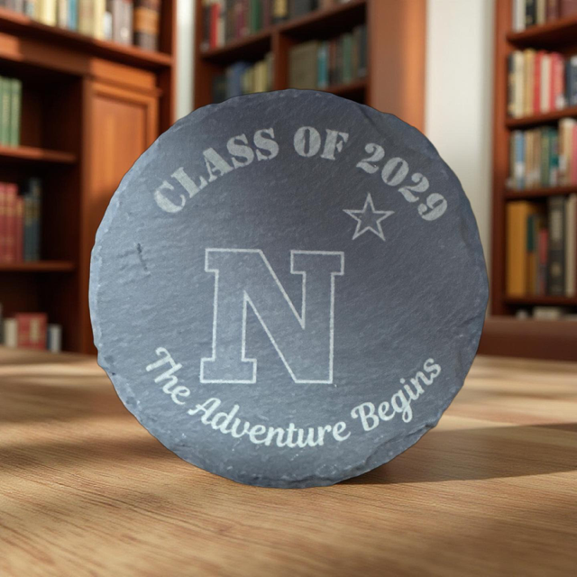 The Adventure Begins Slate Coaster